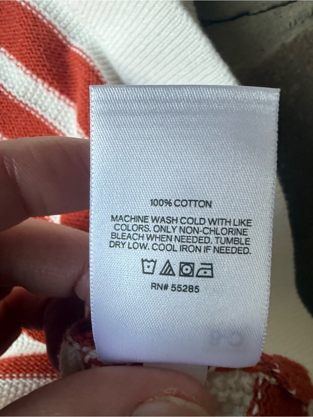 Express Cream Short Sleeve Button-Front Knit with Rust-Orange Stripes - Picture 5 of 8